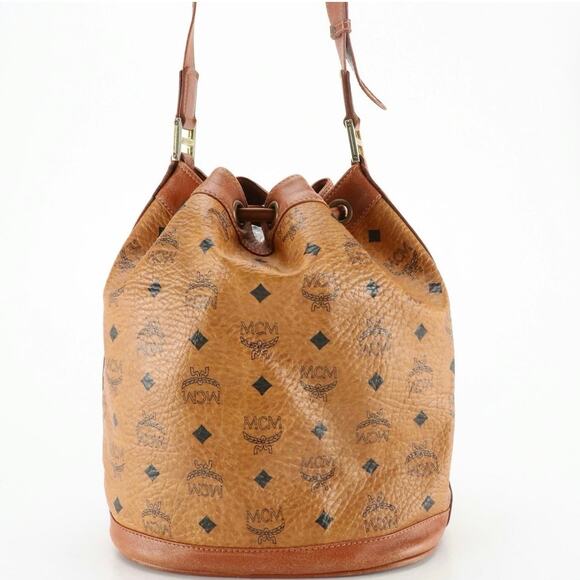 Authenticated MCM Leather Drawstring Bucket Bag - Picture 6 of 11